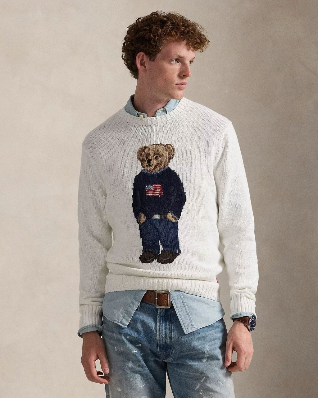 Ralph Lauren Polo Bear Baumwoll-Leinen-Pullover