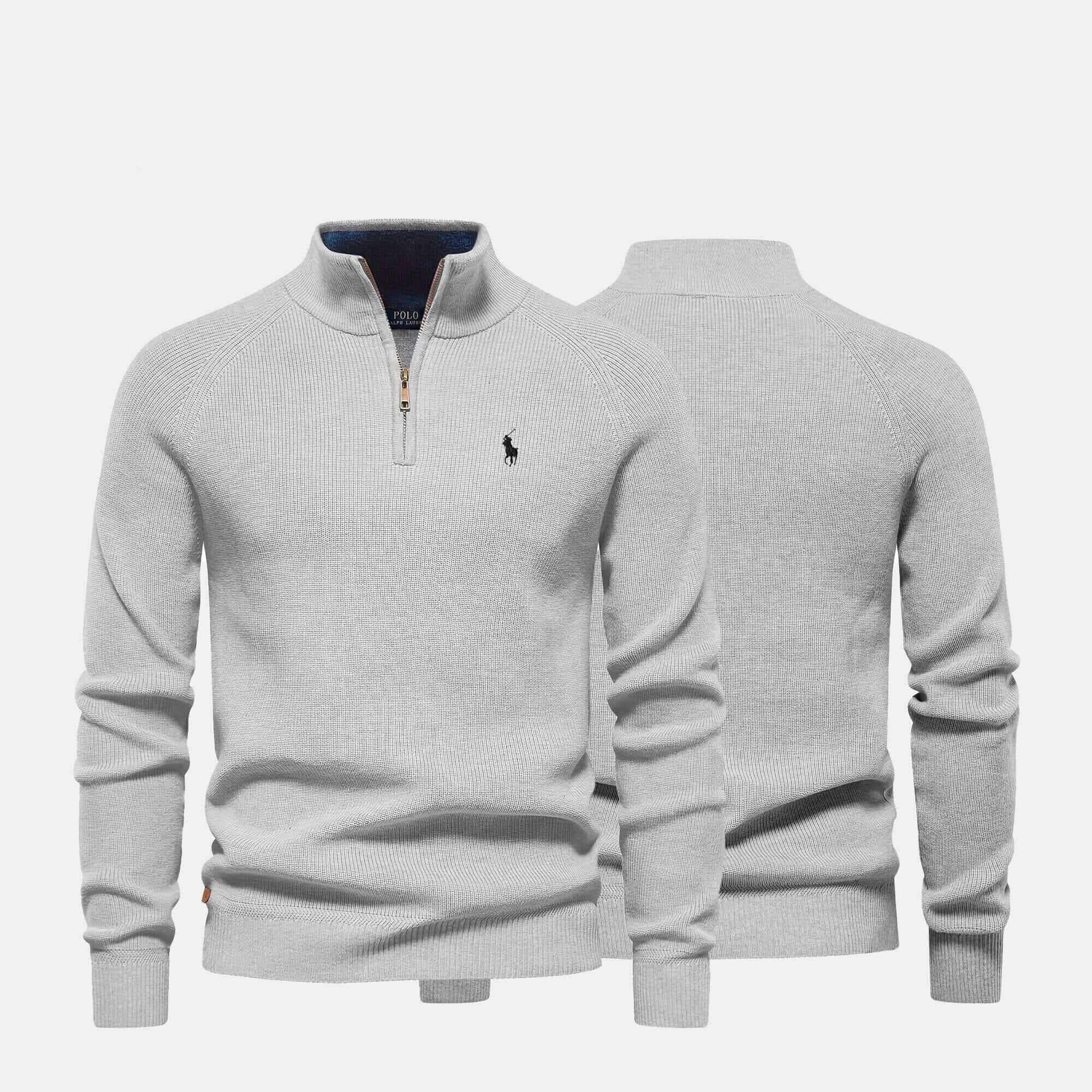 Ralph Lauren Raffinierter Rippstrick-Pullover mit Reißverschluss